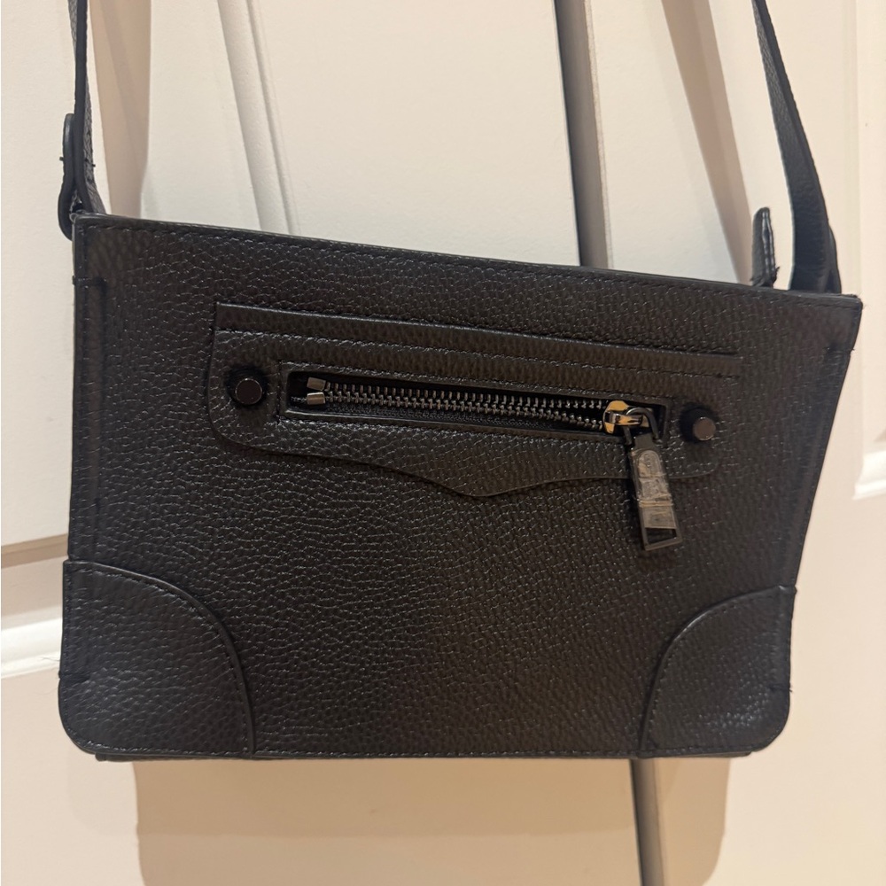 Rebecca Minkoff Black Pebbled Leather Crossbody Bag